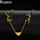 Мужские ювелирные изделия из нержавеющей стали, ожерелье с 2 арабскими именами и сердцем, позолоченная цепочка-чокер с надписью, подарок для женщин