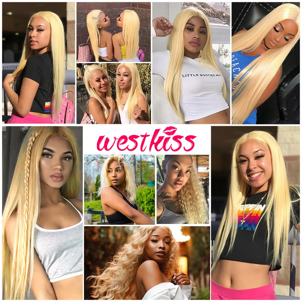 Прямые человеческие светлые волосы West Kiss 613 пряди с застежкой 8 30 дюймов