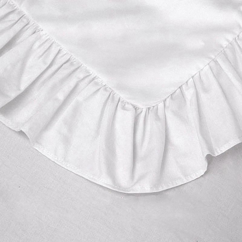 

100% Cotton Ruffle Pillowcase Ruffled Pillow Cover White Pillow Case