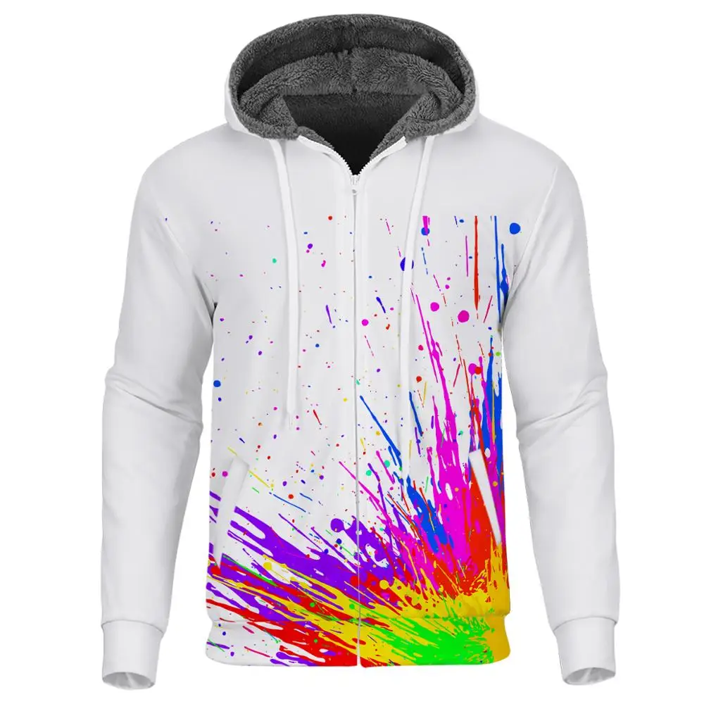 Толстовка мужская зимняя на молнии с капюшоном и длинным рукавом|Мужские