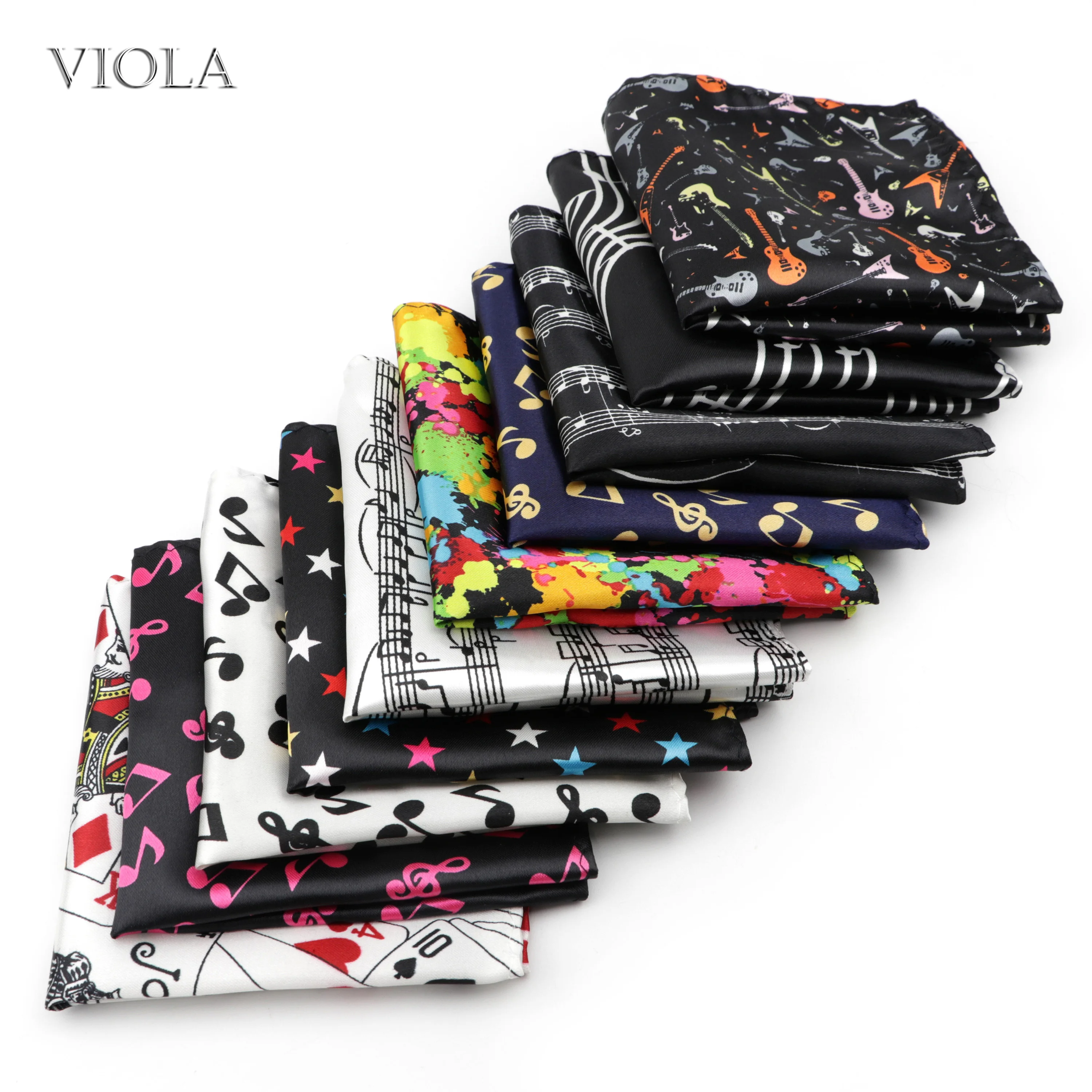 Галстук для музыкальных заметок забавный мультяшный носовой платок 23 см из