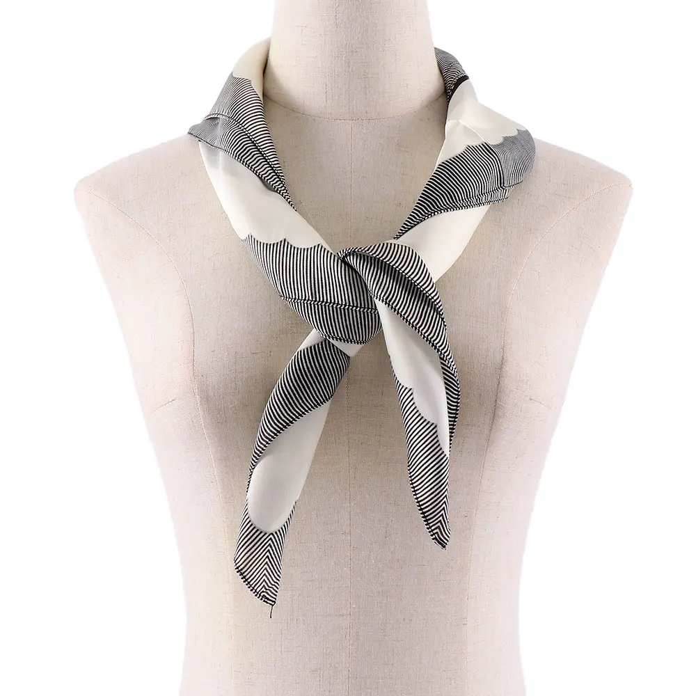 Модный летний женский маленький шарф из искусственного шелка с ручками шарфы на