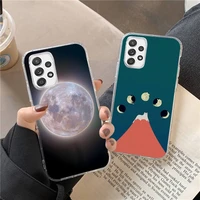 moon aestheticism night phone case transparent for samsung s21 ultra s20 fe s10 plus a52 a51 a12 a71 note 20 cover funda
