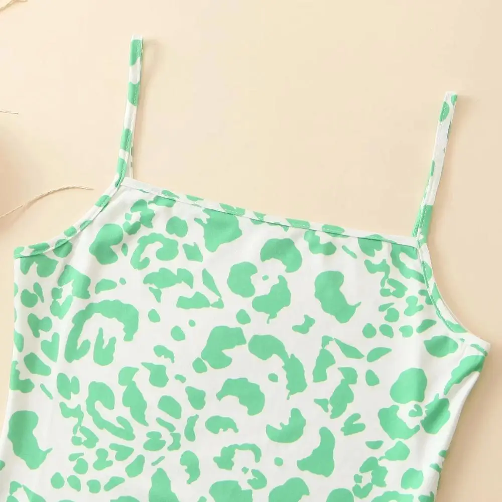 Женский эластичный боди Klacwaya винтажный облегающий комбидресс с леопардовым