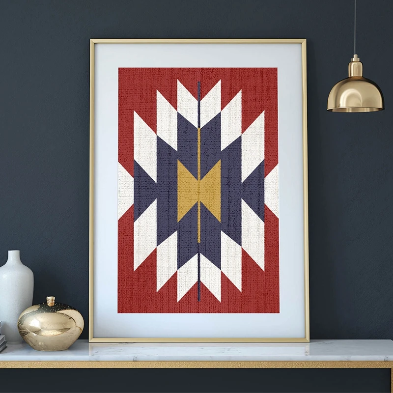

Aztec Rug Pattern Canvas Painting Wall Art Prints Boho Abstract Poster Western Art Aztec Tribal Wall Decor Pictures for Home