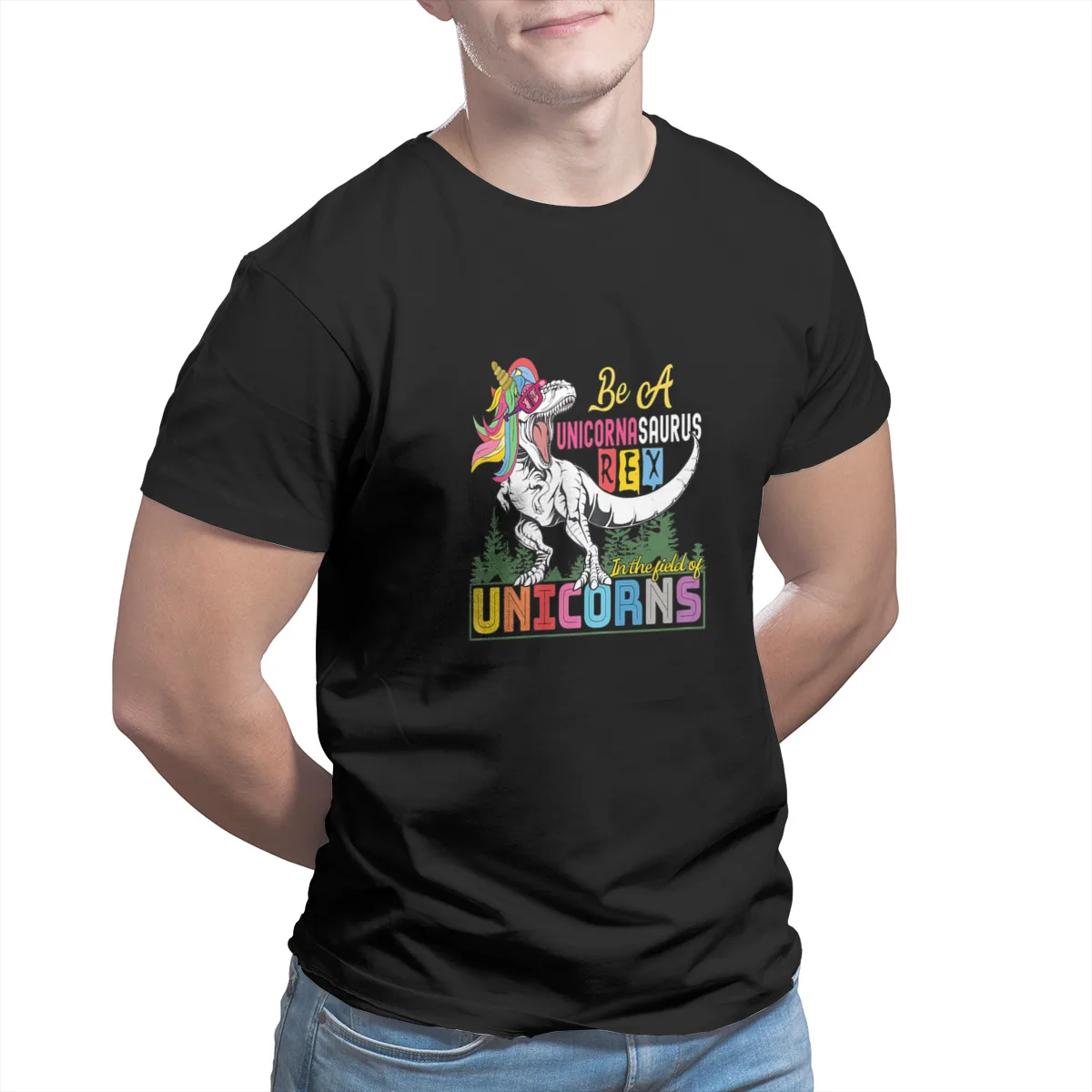 

Be A Unicornasaurus Rex In A Field Unicorns T-Shirt Games Black Anime Oversized Cosplay Tees 13399