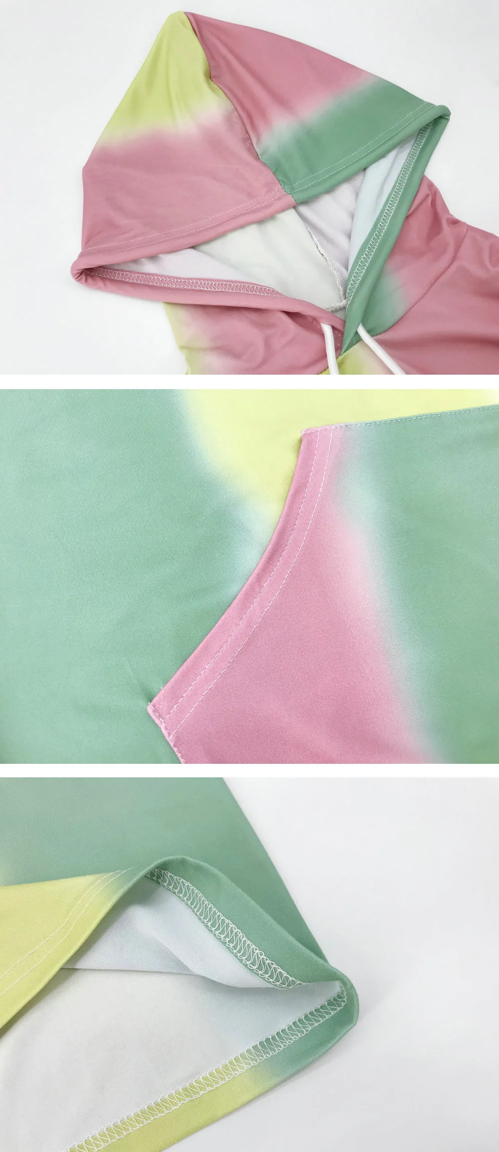 

Autumn Womens Casual Outfits Two Piece Sets Tie-dye Long Sleeve Hooded Sweater Stretch+High Waist Shorts Female Tracksuits