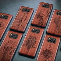 For Xiaomi POCO Pro Case Boogic Original Wood funda poco pro nfc Rosewood Cover Phone Case For Xiaomi poco Pro