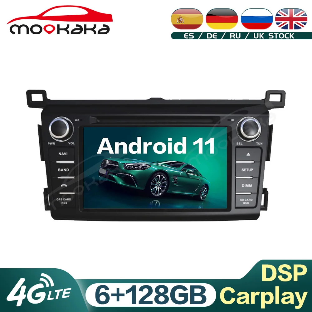 

For Toyota RAV4 2013 2014 - 2019 Android 11 6G+128GB Car Multimedia DVD Player GPS Navigation Audio Stereo Head Unit Carplay DSP