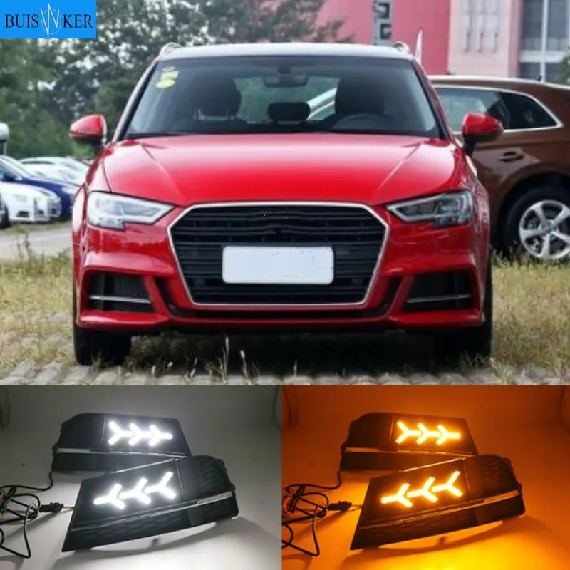 

Дневные ходовые огни, водонепроницаемые светодиодные дневные ходовые огни с указателем поворота для Audi A3 2017 2018 2019, 1 комплект