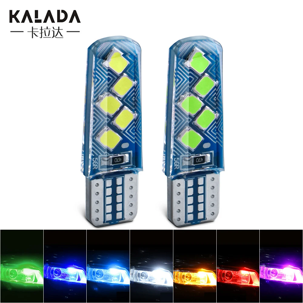 

Автомобильные светодиодные фонари T10 W5W 194 168 3030, SMD для ламп номерного знака габаритные фонари для автомобиля, белого, красного, синего, желто...