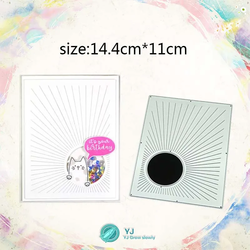 YJ прямоугольное круглое отверстие поздравительная открытка ремесло металла