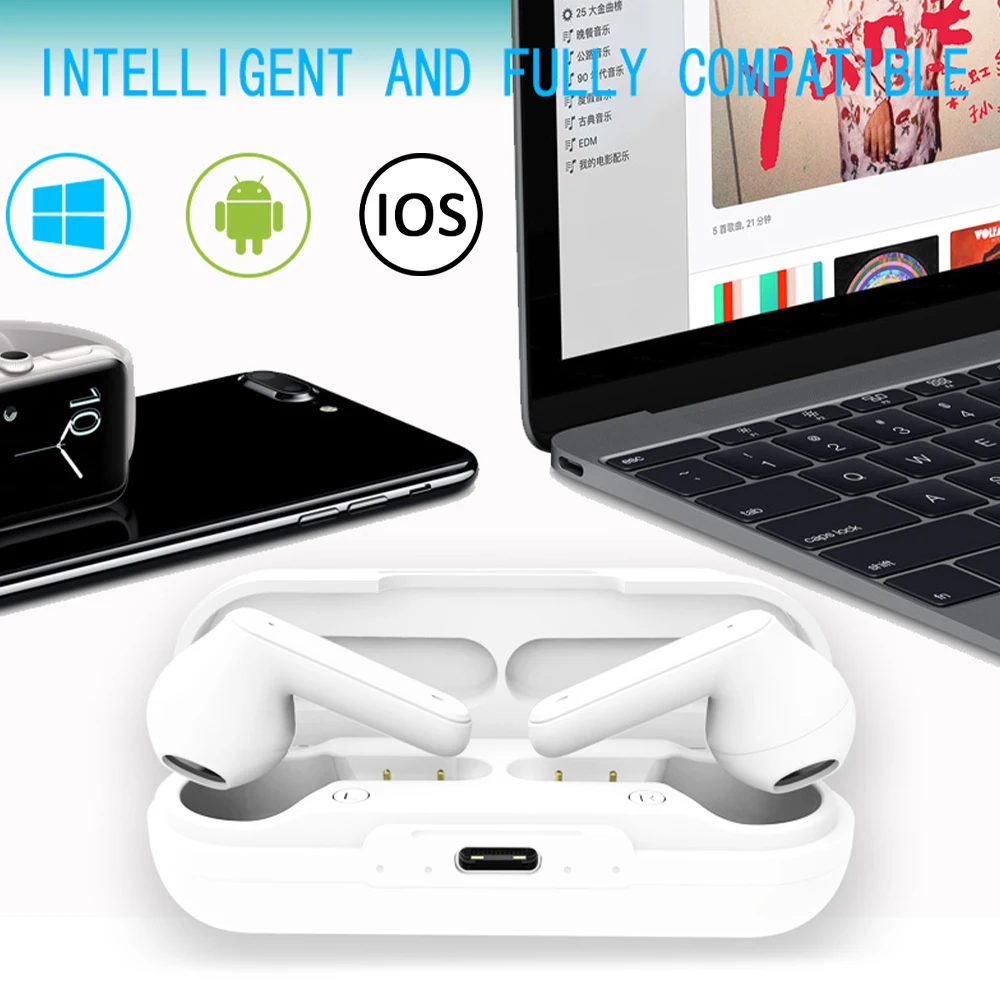 

Wireless Bluetooth 5.0 Earphones Waterproof TWS Stereo Bass Sound CVC 8.0 Noise Reduction Mini Low Latency Gaming Earbuds