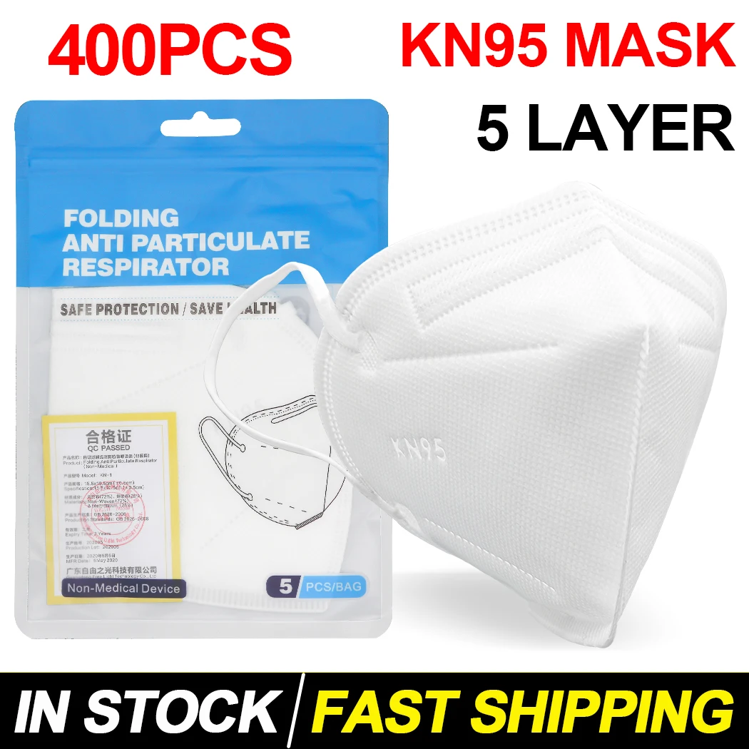 

400Pcs SWT face Mask kn95 Respirator 5-Layers filter anti-dust Breathable Protective mask mascarilla Filter mondkapje