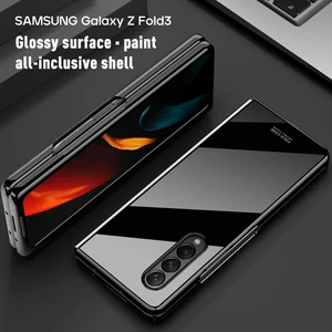 high quality piano paint phone case for samsung galaxy z flod 3 mirror reflective material cover for samsung galaxy z flod3 case free global shipping