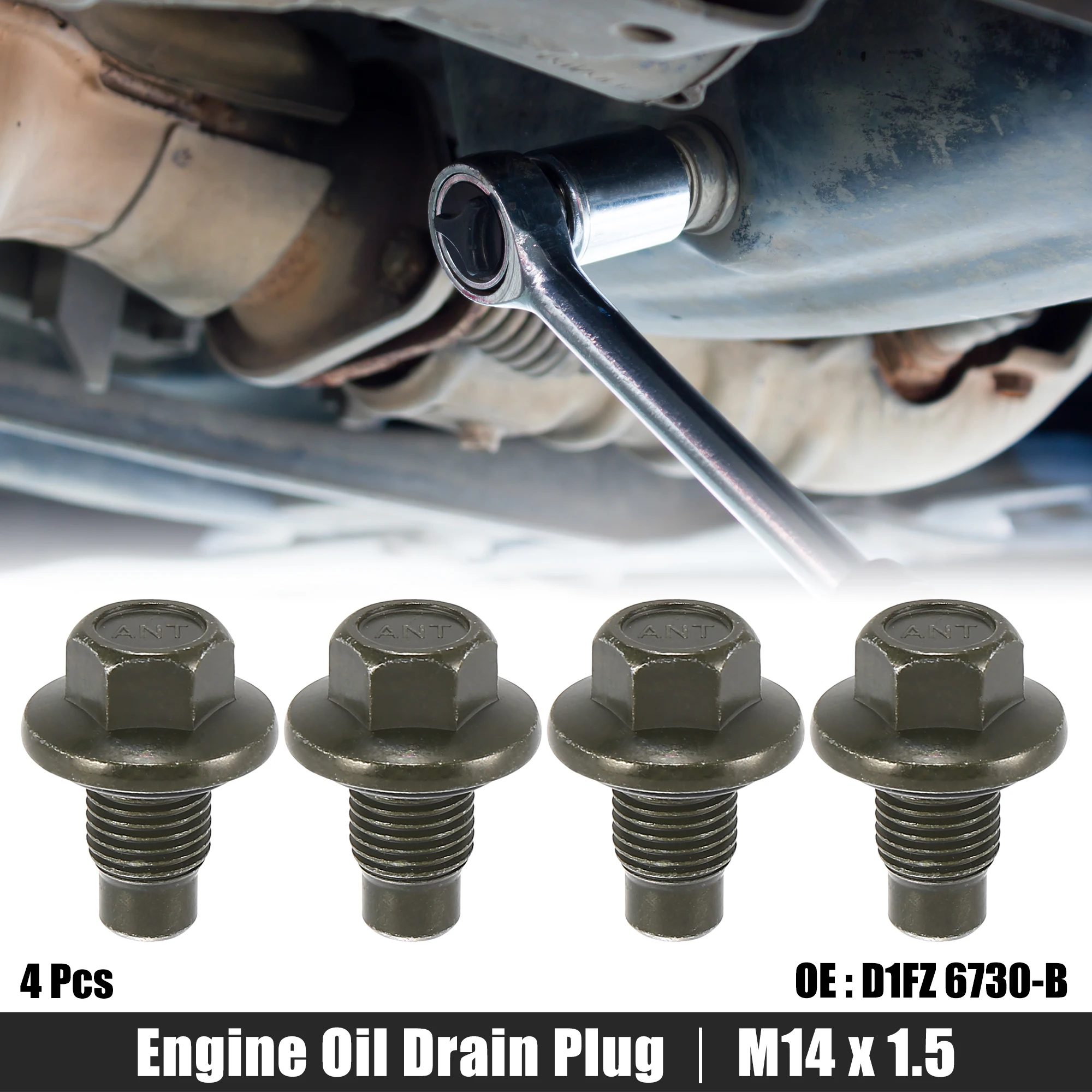 

X Autohaux M14 x 1,5 винт для слива масла двигателя с уплотнительным кольцом из нержавеющей стали, замена для Ford, армейский зеленый, 1/2/4 шт.