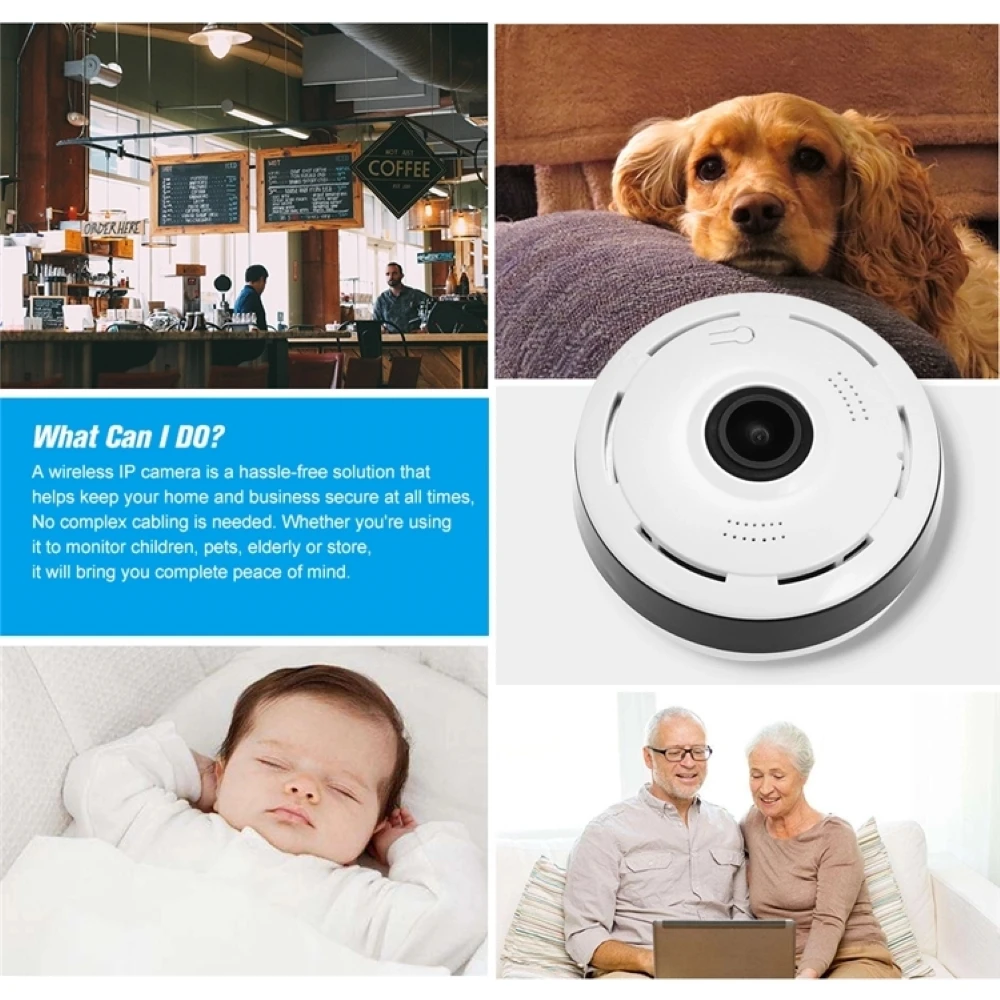 

Wifi Panorama Camera 1080P 2MP Security Camera Lamp Panoramic Bulb CCTV Video IP Camera Surveillance Fisheye Night Vision Camera