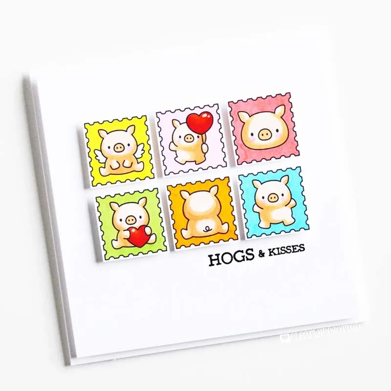 Металлические штампы и резиновые JC милые свинки скрапбукинг рукоделие высечка