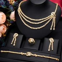 missvikki high quality luxury gorgeous 3 layers tassel necklace earrings jewelry set women wedding sparkly women wedding jewelry