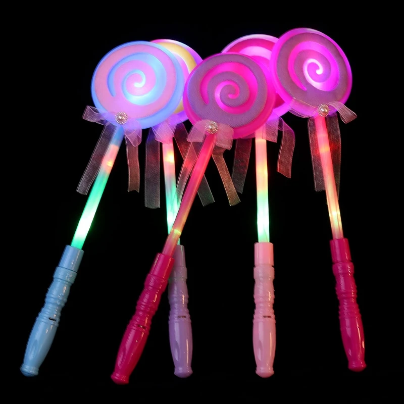 

57EE LED Lollipop Fairy Princess Wand Flash Light Glow Stick Party Supplies Lamp Toys