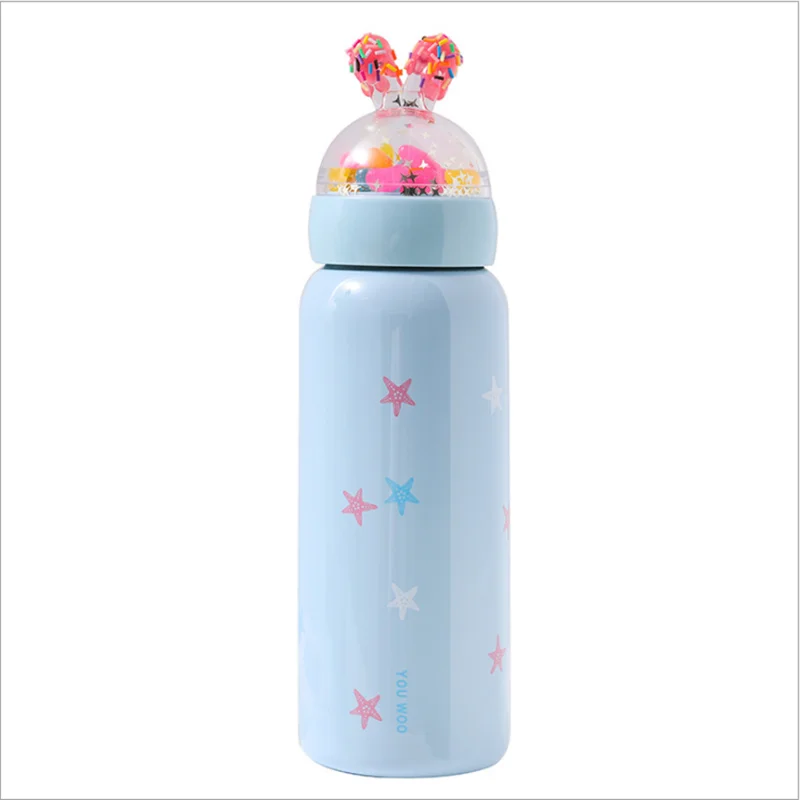 

Cute Rabbit Ear Thermos Water Bottle Stainless Steel Vacuum Flask For Children Girls Coffee Mug Drinking Insulated Cup