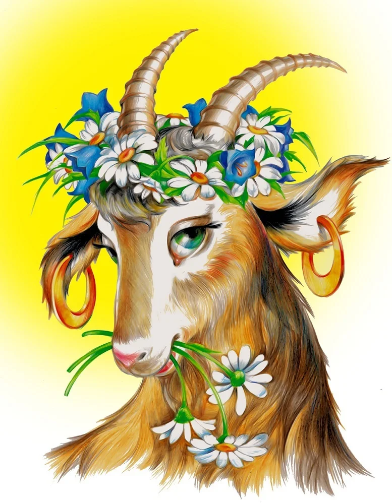 Алмазная картина Животное Мультфильм Коза вышивка крестиком картины рукоделие