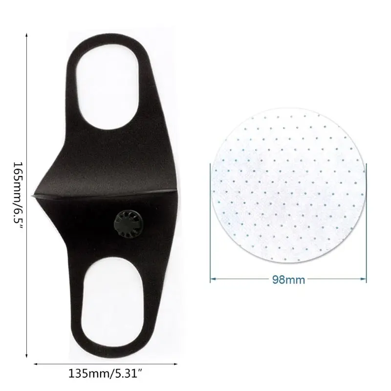 

Double Valve Mouth Mask with Pad Anti-Haze Pollution 3D Washable Face Cover 2XPC