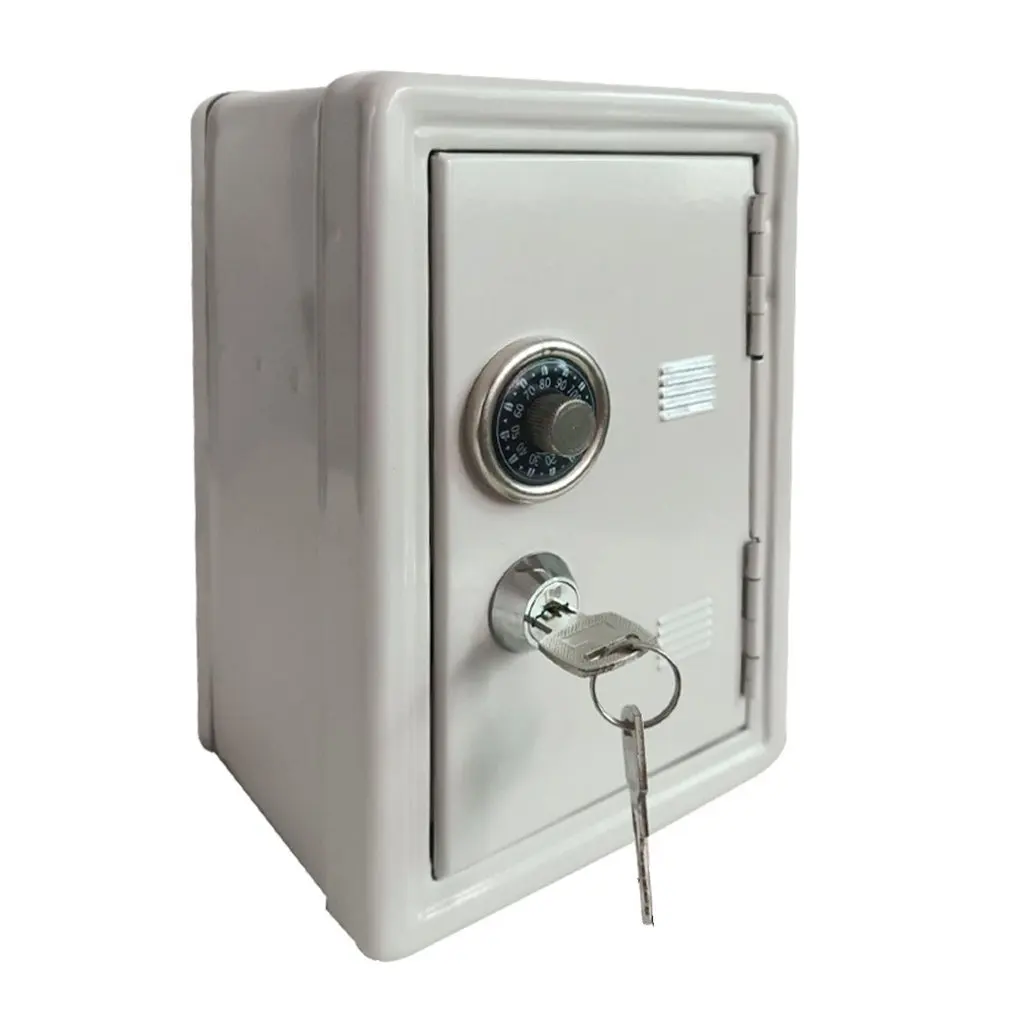 Household Insurance Box Mini Metal Safe Creative Piggy Bank Key Cabinet Desktop Decoration LESHP |