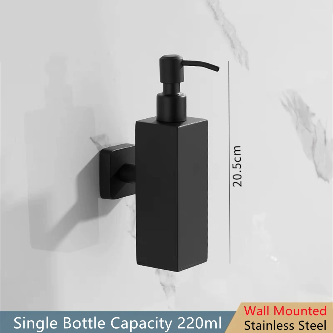 

Дозаторы для жидкого мыла AOLEBEI черные из нержавеющей стали