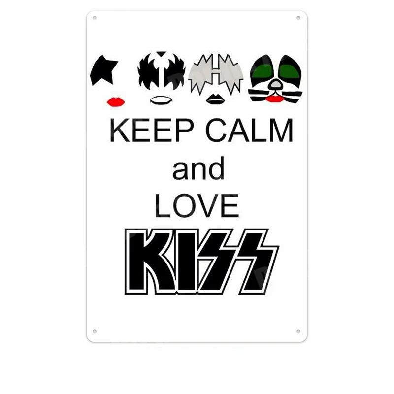 C Kiss Band табличка винтажная металлическая жестяная вывеска домашний бар Паб Клуб декоративные металлические тарелки музыка рок наклейки на стену железный Арт плакат MN5 - Цвет: C