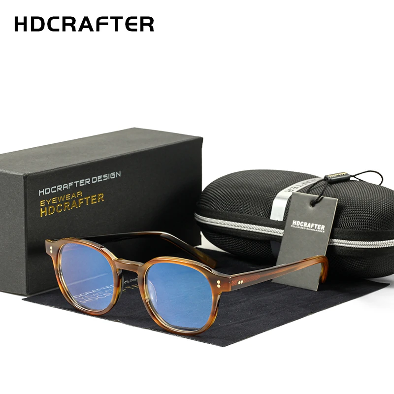 

Оправа для очков HDCRAFTER для мужчин и женщин, круглые оптические аксессуары для коррекции зрения при близорукости, в ацетатной оправе