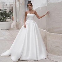 hot sale a line wedding dresses detachable appliqued boat neck full sleeve draped sashes 2021 new floor length bridal gowns