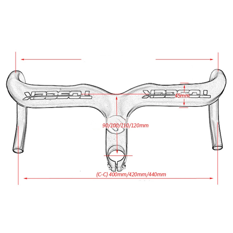 Сверхлегкий Руль TOSEEK для горного велосипеда полностью углеродный матовый руль