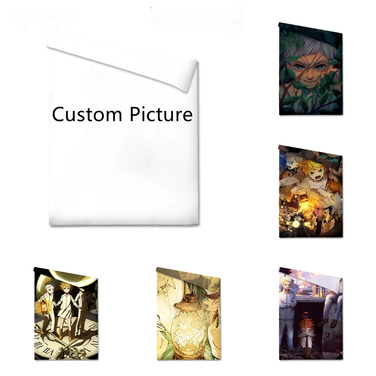

The Promised Neverland DIY Custom Printed Bed Quilt Duvet Cover Home Textile Bedding Sets Home Decor Bedclothes Milk Material