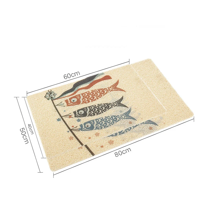 

Pet Cat Toilet Mat PVC Waterproof Non-slip Creative Printing Cats Feeding Mats Cat Litter Trapper Easy Cleaning Mat For Cats