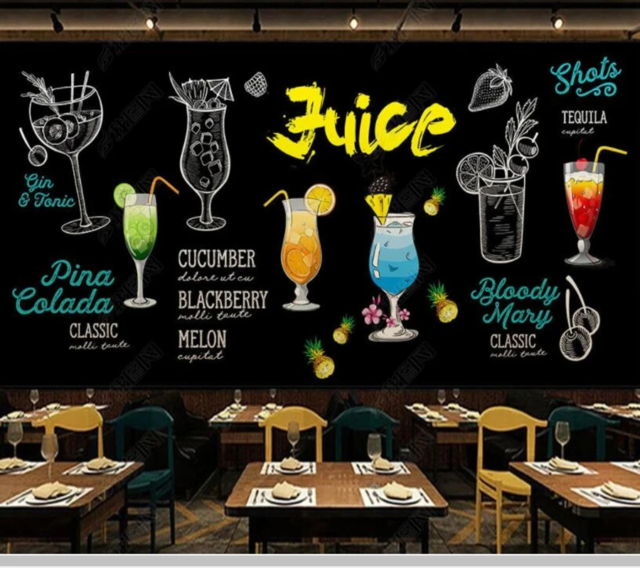 

Papel de parede juice decorative painting background food 3d wallpaper,living room tv wall bedroom KTV bar restaurant mural