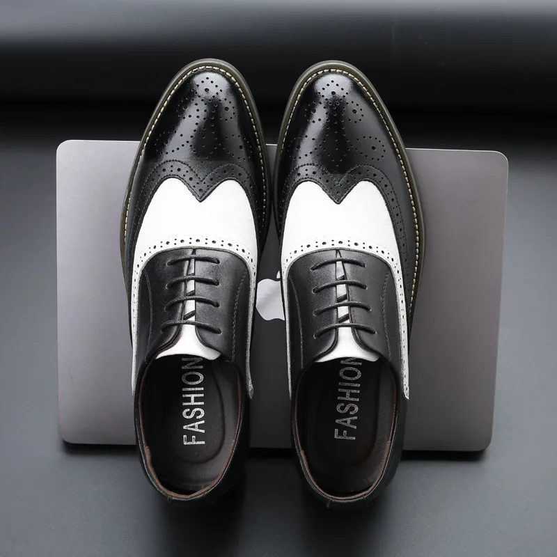 

Pointed Split Leather Men's Shoes Breathable With Hole Casual Shoes For Men Fashion Business Man Leather Shoes