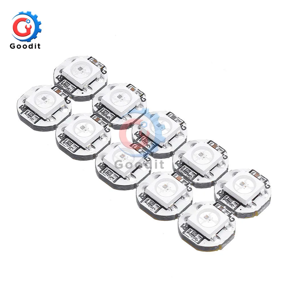 50 шт. DC 5 в 3 мм x 10 мм WS2812B SMD RGB светодиодный мини-печатная плата 5050 Чип встроенный IC-WS2812 Высокое качество полноцветный мягкий свет лампа полоса Внутренний/наружный светодиодный видео неправильный экран