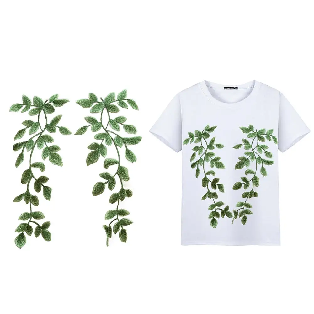 Аксессуары для шитья кружева 2 шт. зеленый вышитый кружевной цветок стикер