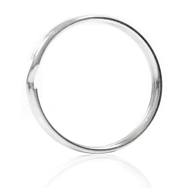

10X Quality 50Mm Keyring Split Ring Set Heavy Duty Large Nickel Key Loop Sprung Hoop