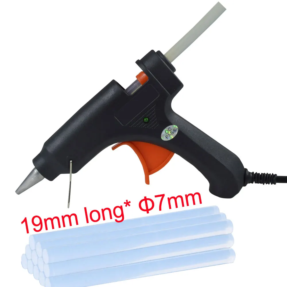 Мини термоклеевой пистолет 20 Вт 7 мм набор для самостоятельного изготовления 5 шт.