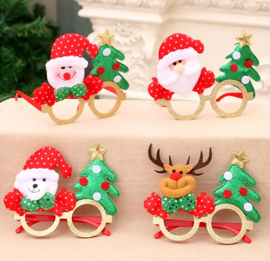 

Christmas Glasses New Year Santa Claus Snowmen Christmas Tree Colored Glasses Cartoon Antlers Elderly Children Party Gifts
