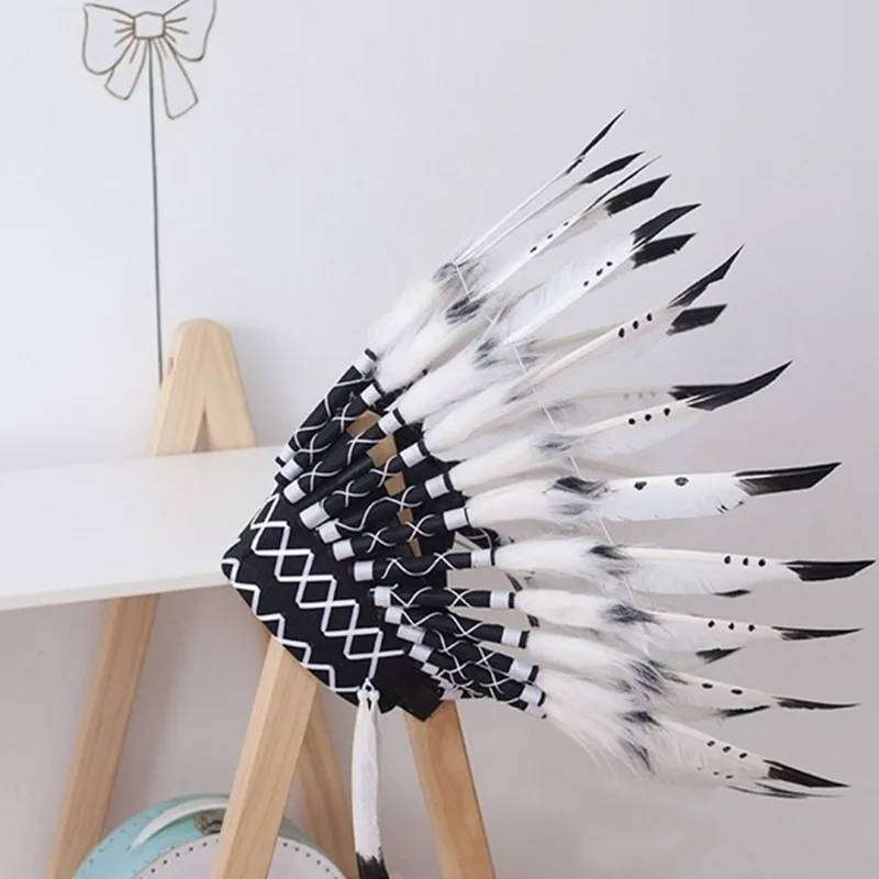 Новорожденный реквизит для фотосъемки шляпа Дети перо головной убор вечерние