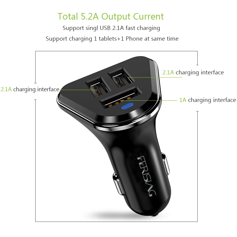 Зарядное устройство Ferising USB Автомобильное зарядное универсальное автомобильное