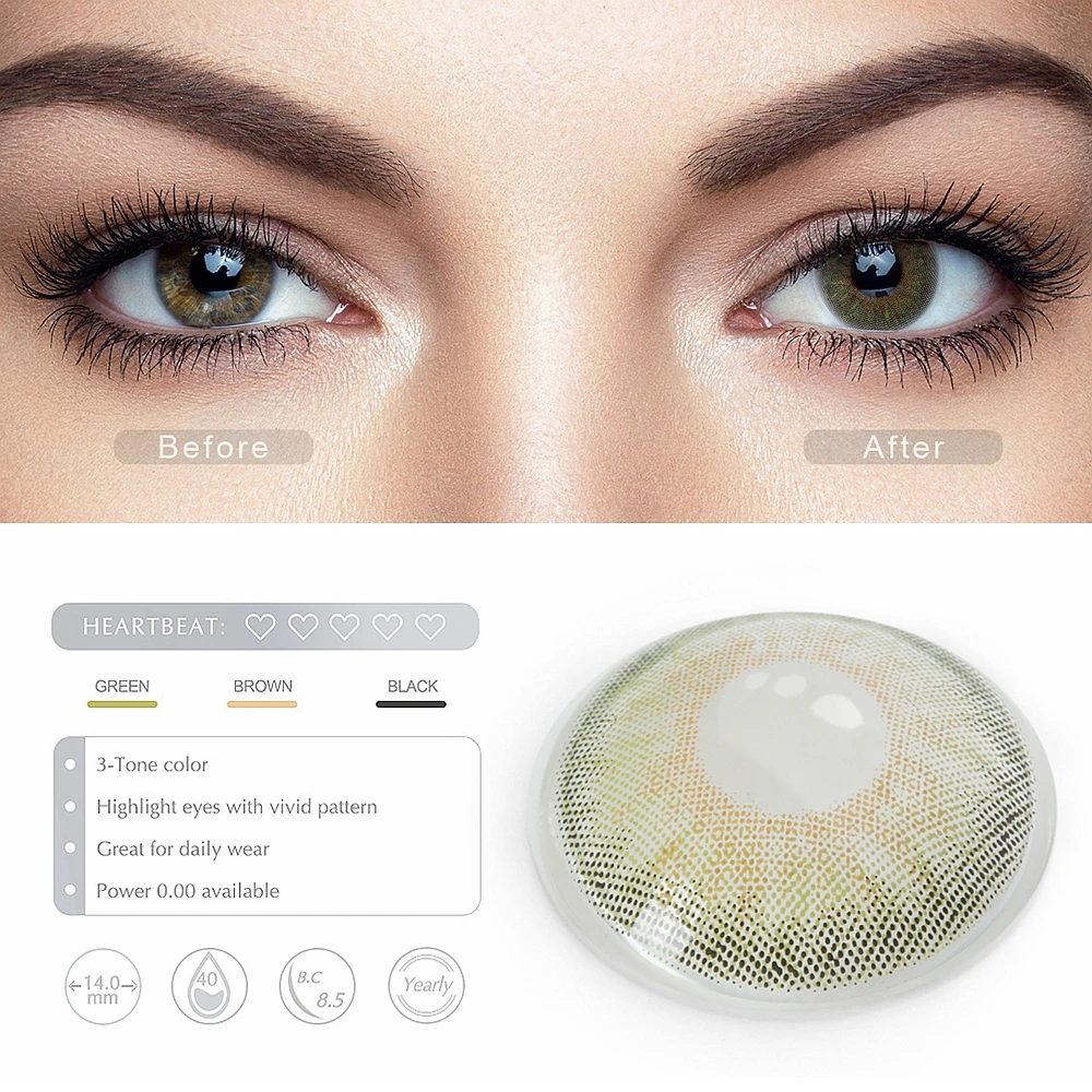 Цветные контактные линзы FreshGo симфонические цветные для глаз с ярким рисунком 14 0