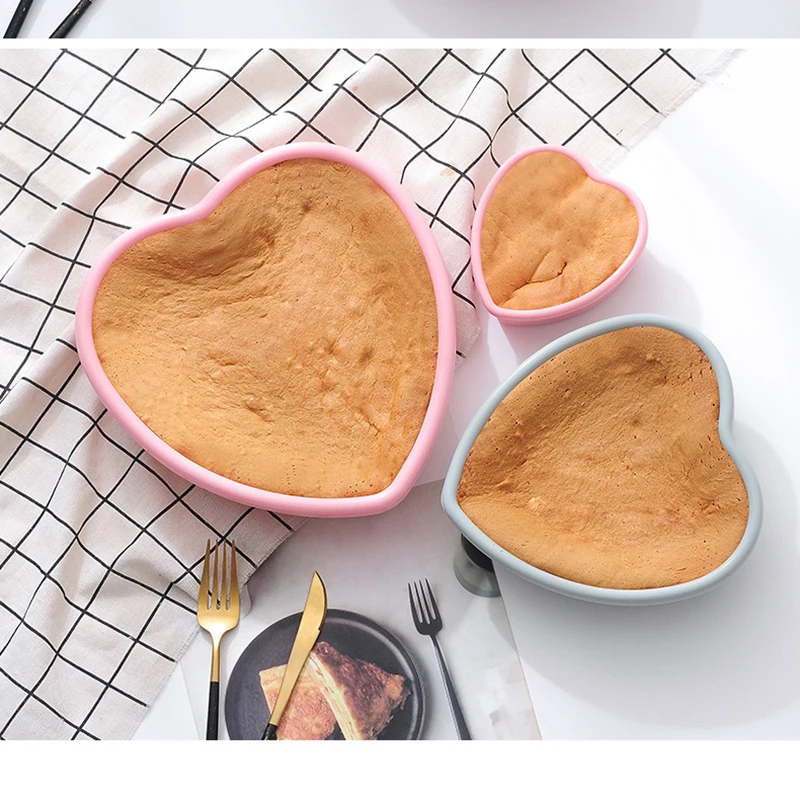 

4/7/9/10 Inch Round Heart Silicone Cake Pans Baking Bread Pastry Moulds Birthday Party Bakeware Craft Set Kitchen Tools