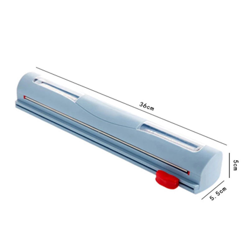 

Plastic Wrap Dispenser with Slide Cutter Reusable Foil & Sealing Film Cutter Kitchen Storage Accessory Adjustable Length TRYC889