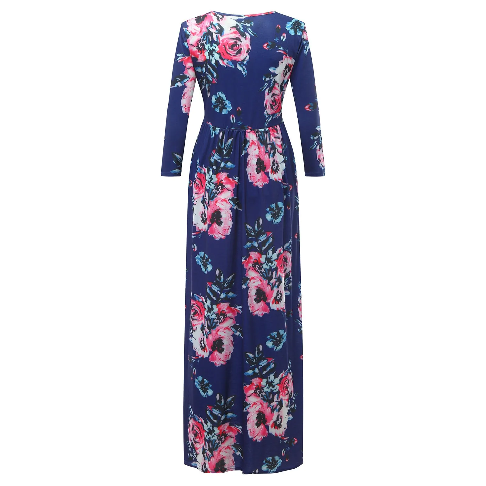 

V-Neck Bohemian Maternity Dresses Clothes For Pregnant Women Summer 3/4 Sleeve Floral Sweet Maxi Dress Prints Maternity Clothes