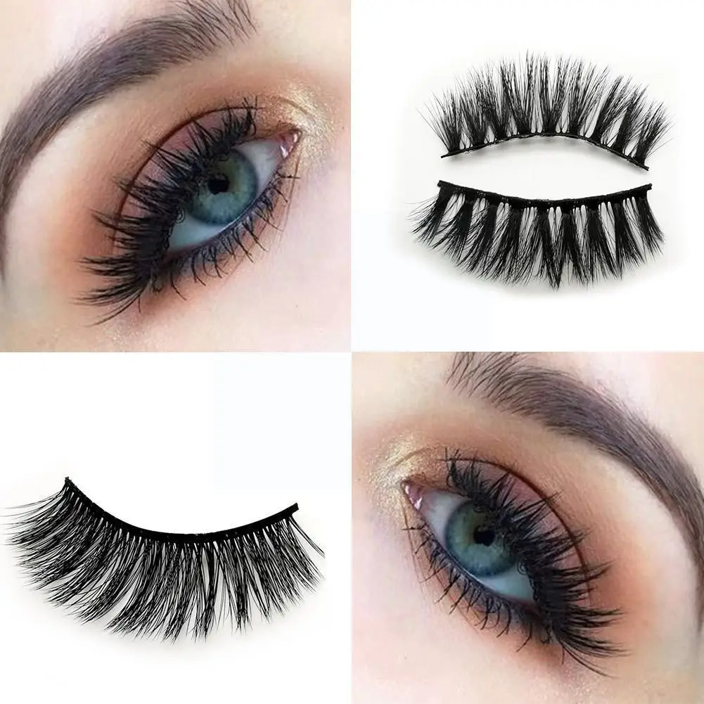 

Reusable Natural Eyelashes 3D Mink Lashes Soft Dramatic Eye Hand Lashes Maquiagem Made Makeup Mink 5 pairs E7V4