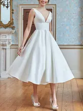 Vestido midi blanco elegante para mujer, vestido sexy halter con cintura recortada, largo, color sólido, 2022 (1)